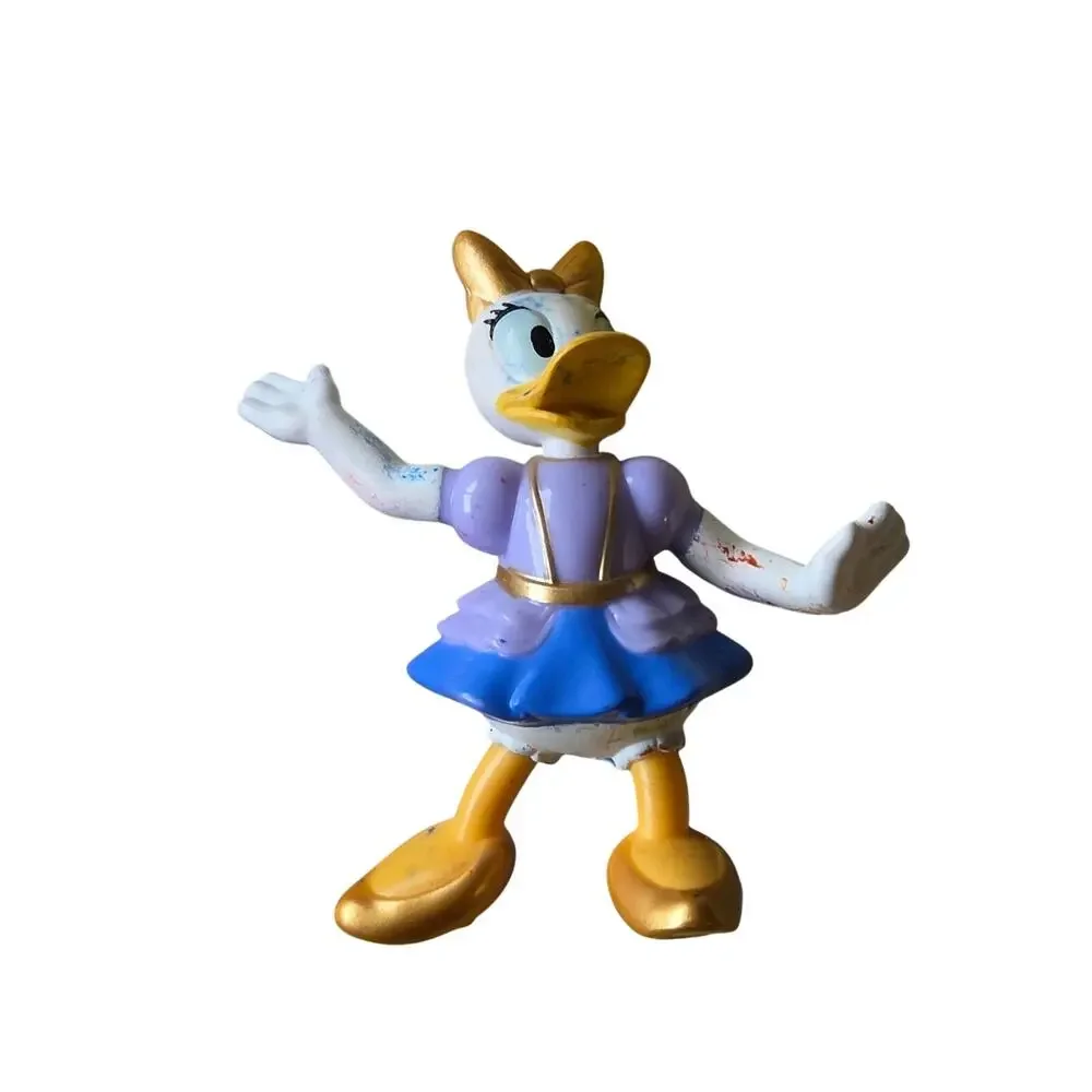 Daisy Duck W/Gold Bow Disney 3” Figure Plastic Hollow McDonald’s Toy
